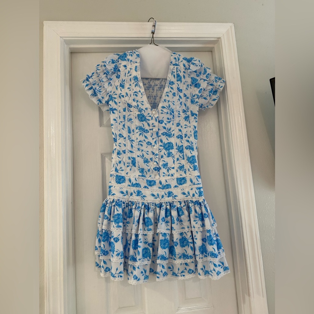 boutique dress blue and white mini